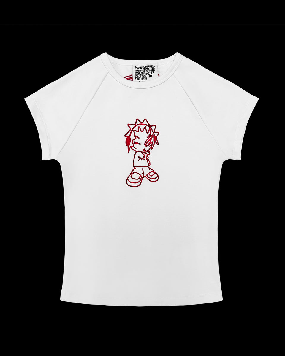 MISBEHAVE BABY TEE WHITE