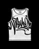 VANDALISM PRINT RIBBED TANK WHITE