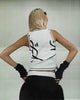 VANDALISM PRINT RIBBED TANK WHITE