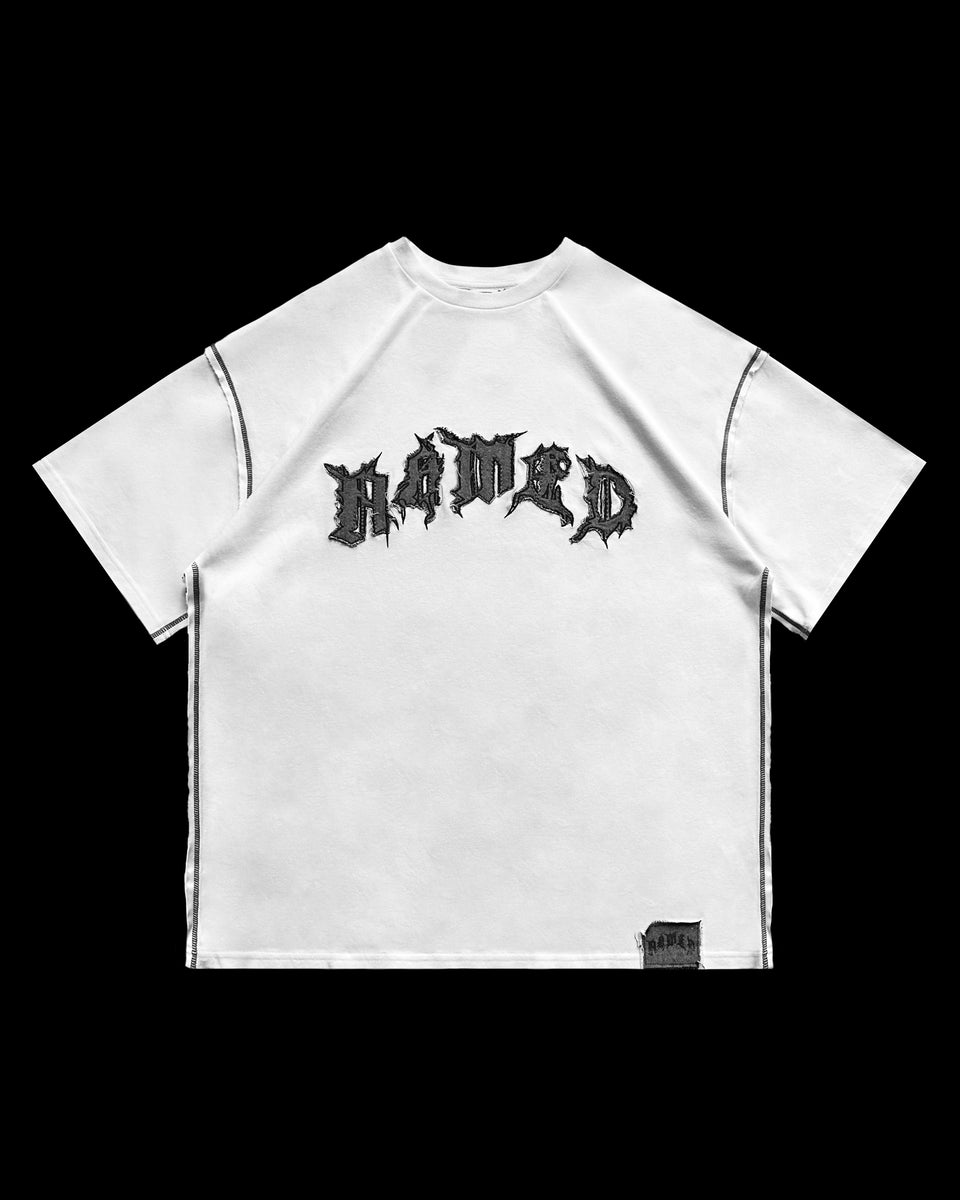 CHAINS LETTERING OVERSIZED TEE WHITE