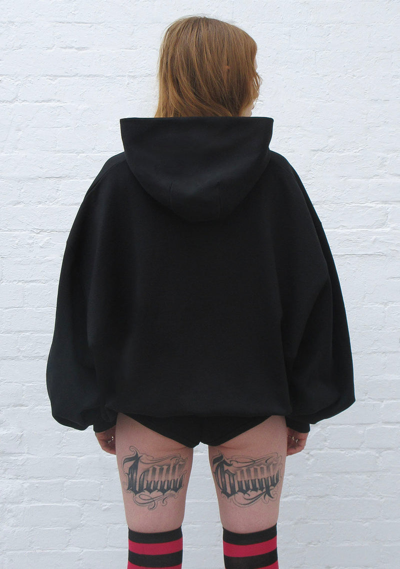 ACCEPTING TIPS GLITTER LOGO PULLOVER HOODIE BLACK