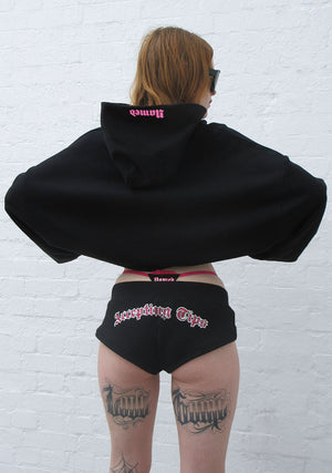 ACCEPTING TIPS RHINESTONE PULLOVER HOODIE BLACK