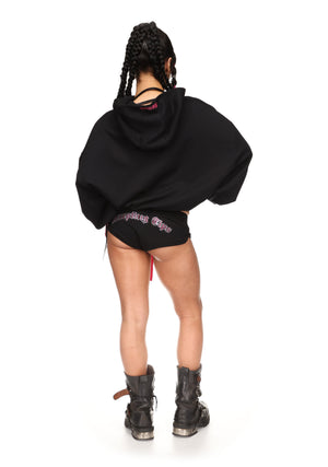 ACCEPTING TIPS RHINESTONE PULLOVER HOODIE BLACK