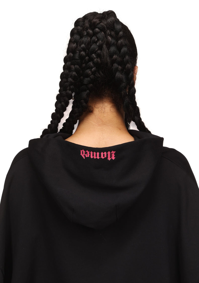 ACCEPTING TIPS RHINESTONE PULLOVER HOODIE BLACK