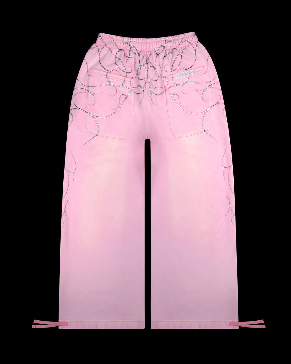 ALLURE 3D CHROME SWEATPANTS WASHED BABY PINK