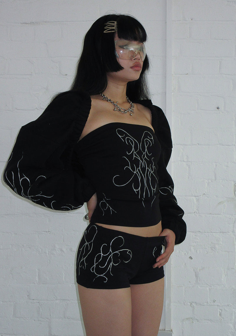 ALLURE 3D CHROME TUBE TOP BLACK