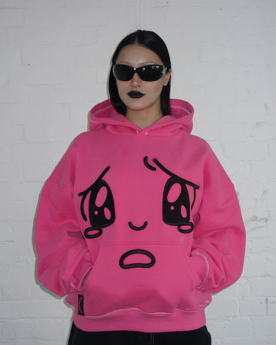 ANIMATED PULLOVER HOODIE HOT PINK