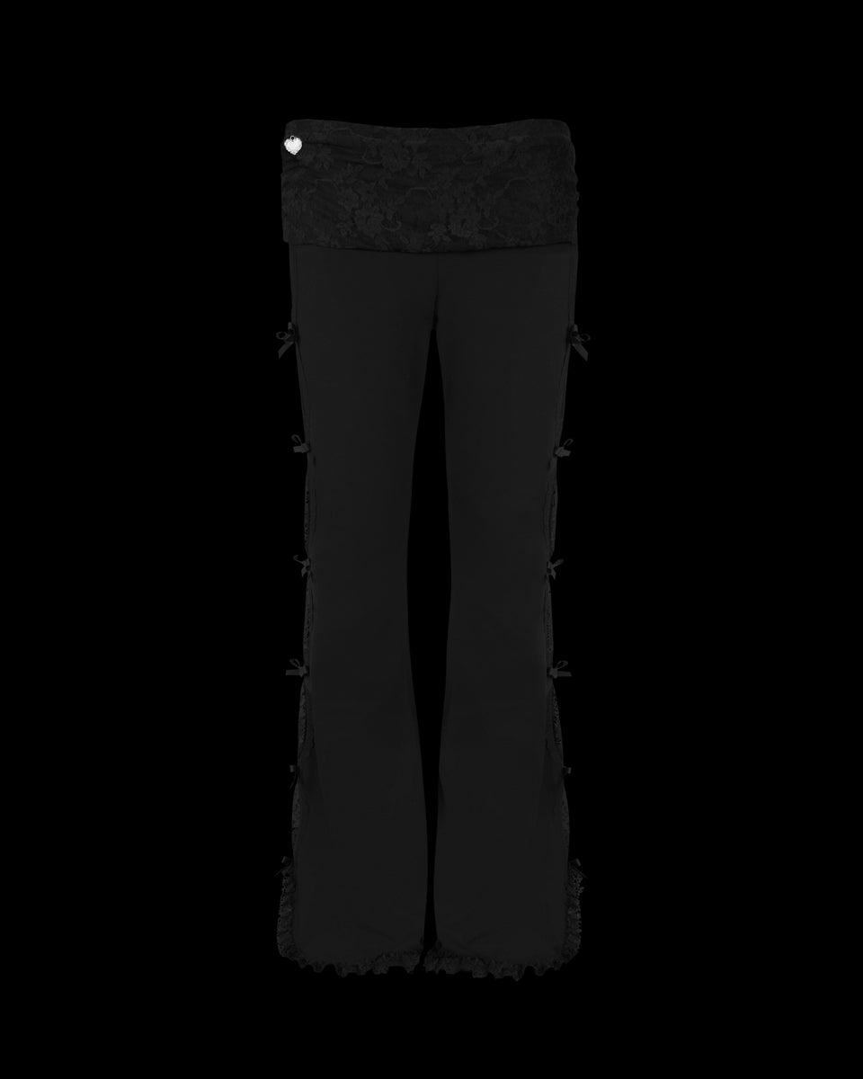 BAD ROMANCE LACE SCULPT STRETCH PANTS BLACK