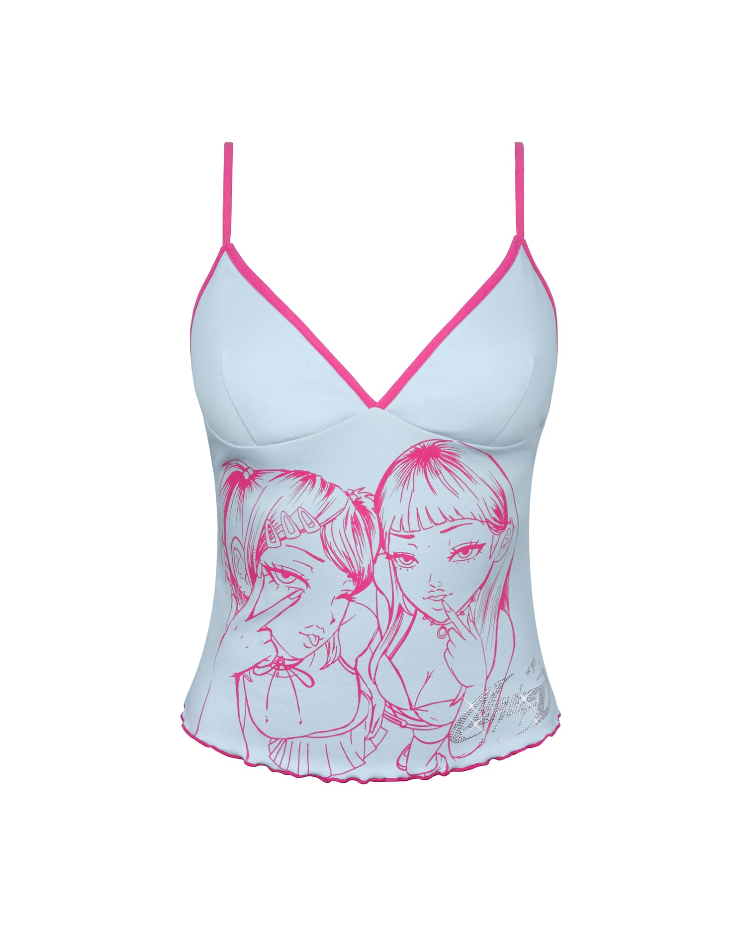 BFF FITTED CAMI TOP BABY BLUE