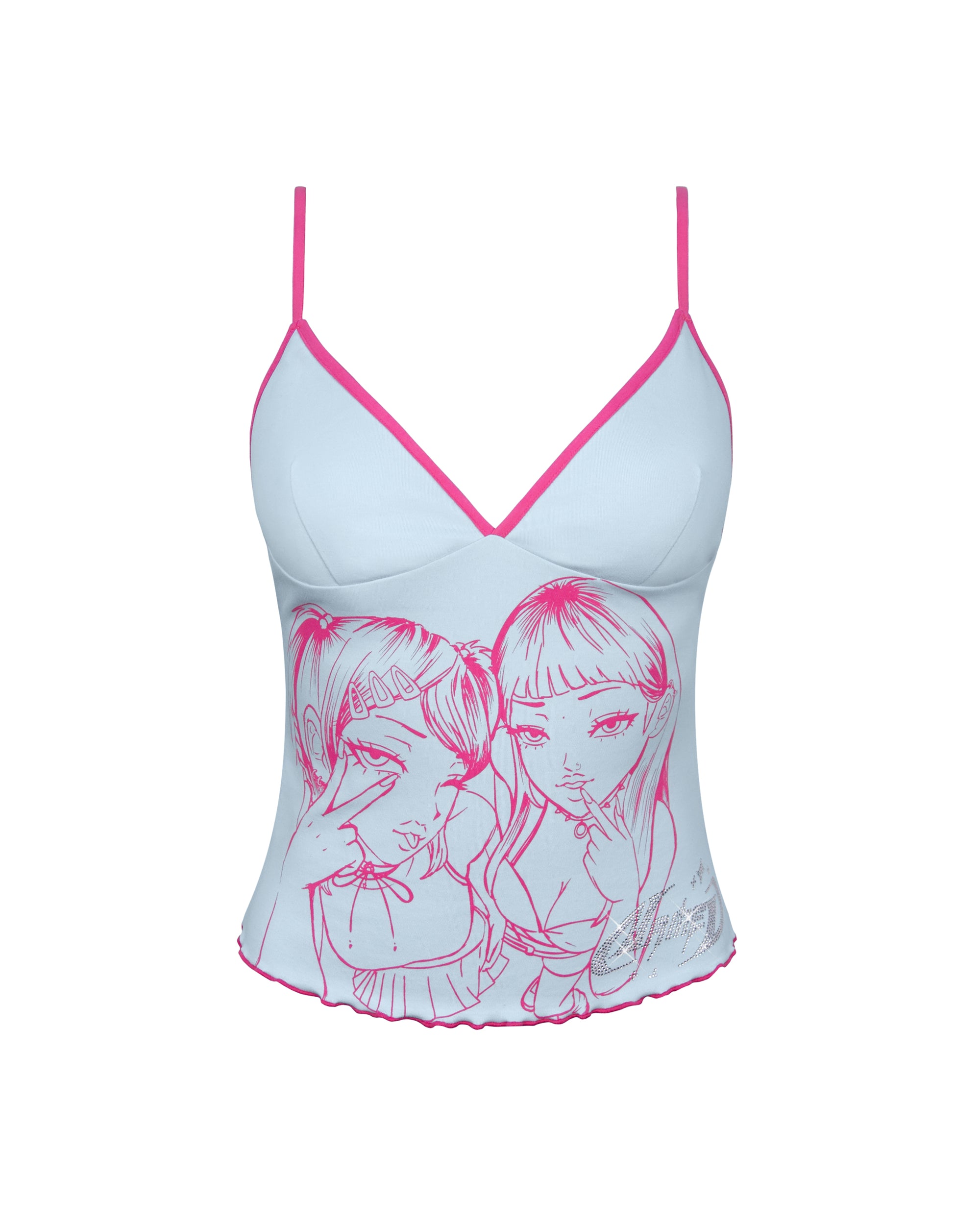 BFF FITTED CAMI TOP BABY BLUE