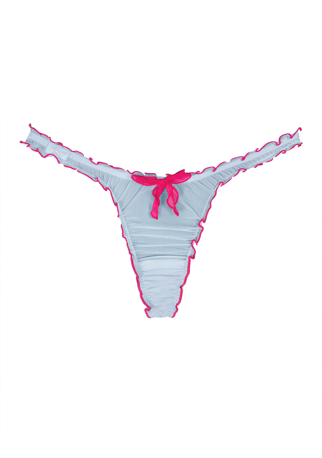 BFF SHEER MESH SCRUNCH THONG BABY BLUE