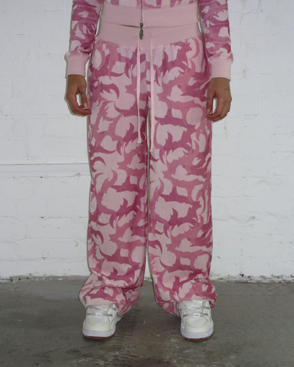 BLADE CAMO VELOUR SWEATPANTS PINK