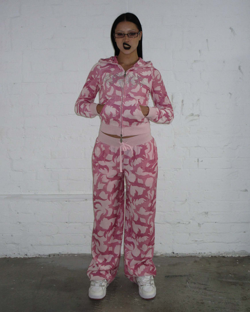 BLADE CAMO VELOUR SWEATPANTS PINK