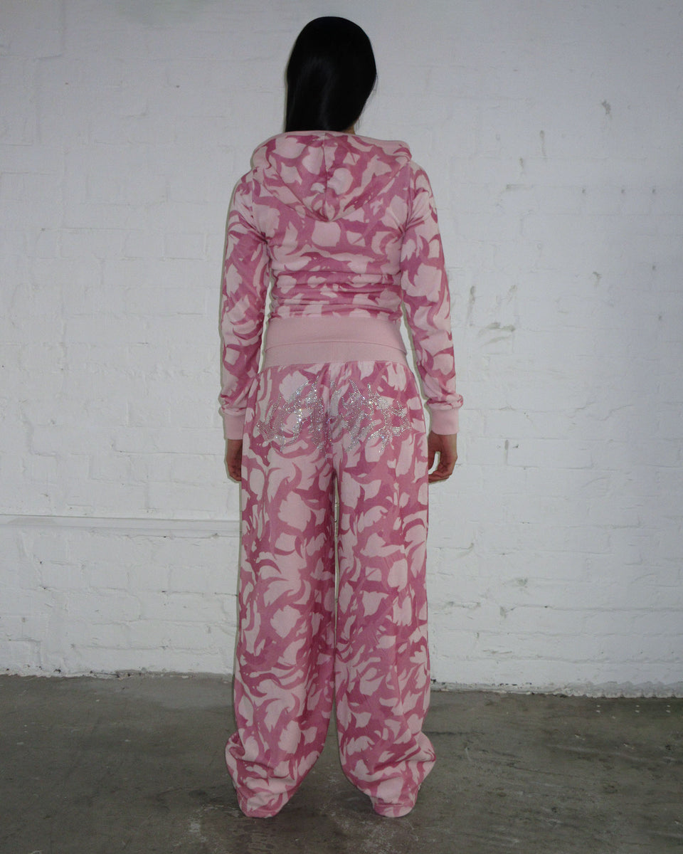 BLADE CAMO VELOUR SWEATPANTS PINK