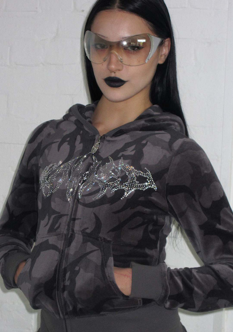 BLADE CAMO VELOUR ZIP HOODIE NIGHT