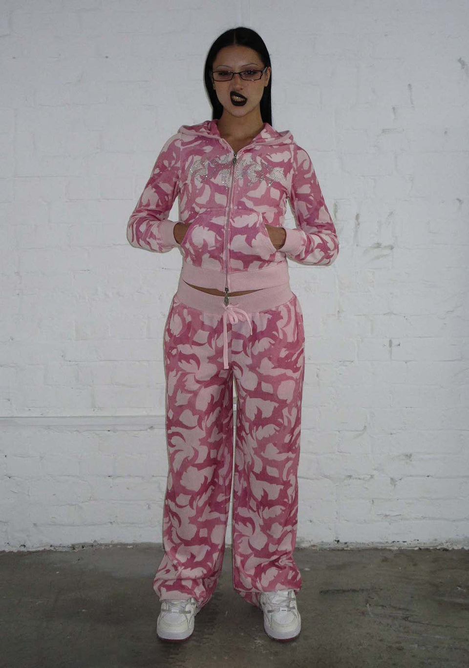 BLADE CAMO VELOUR ZIP HOODIE PINK