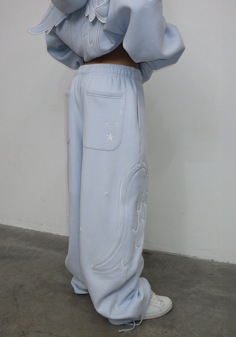 STITCH WINGS OVERSIZED SWEATPANTS BABY BLUE (DETACHABLE WINGS)