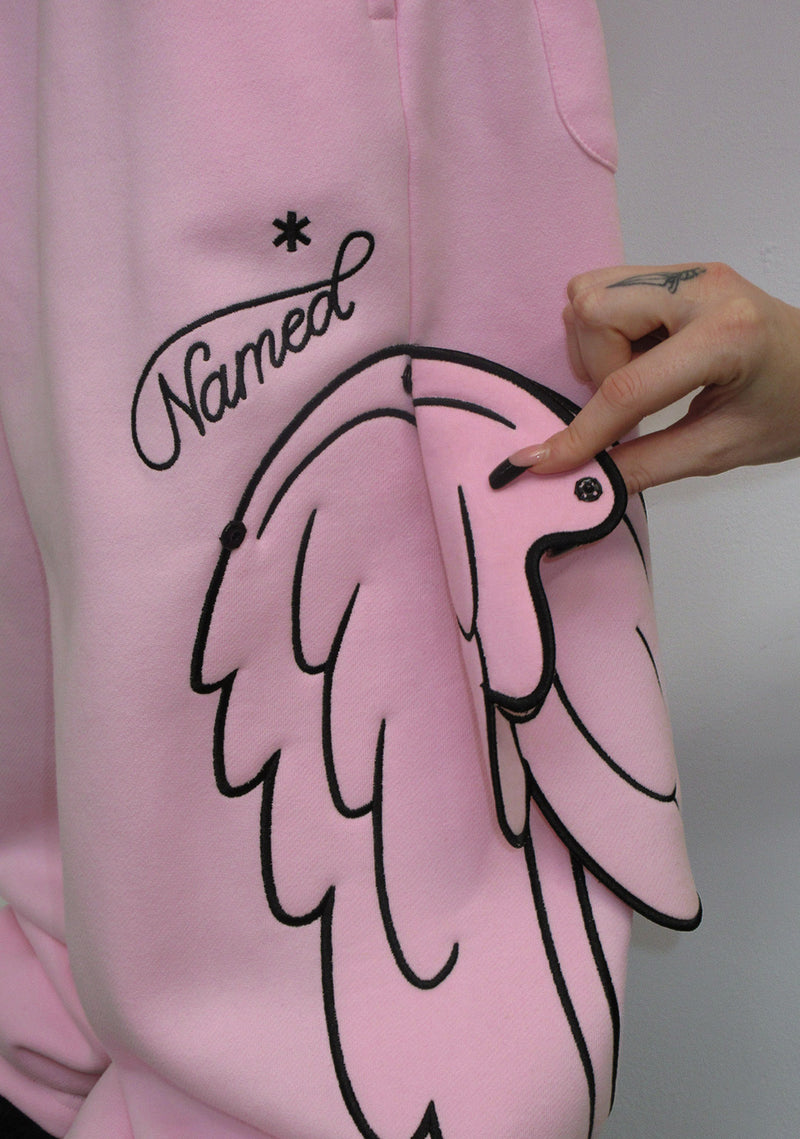STITCH WINGS OVERSIZED SWEATPANTS BABY PINK (DETACHABLE WINGS)