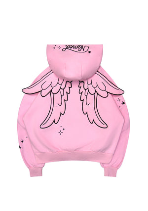 STITCH WINGS PULLOVER HOODIE BABY PINK (DETACHABLE WINGS)