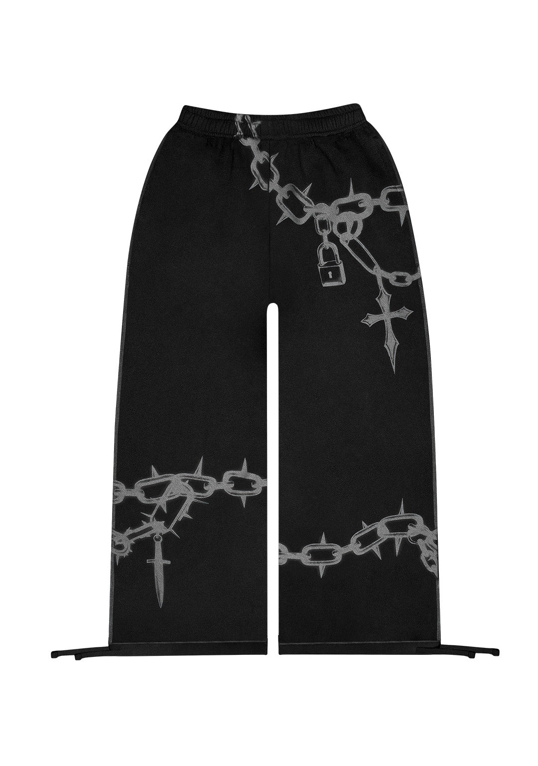 CHAINS OVERSIZED SWEATPANTS BLACK