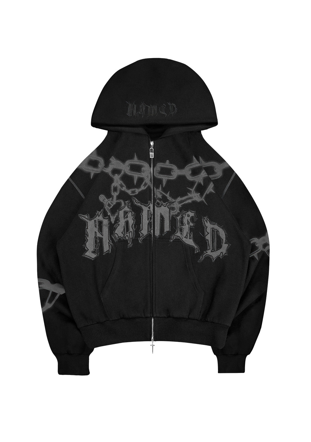 CHAINS ZIP HOODIE BLACK