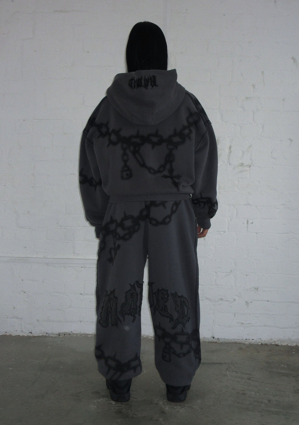 CHAINS ZIP HOODIE CAST IRON