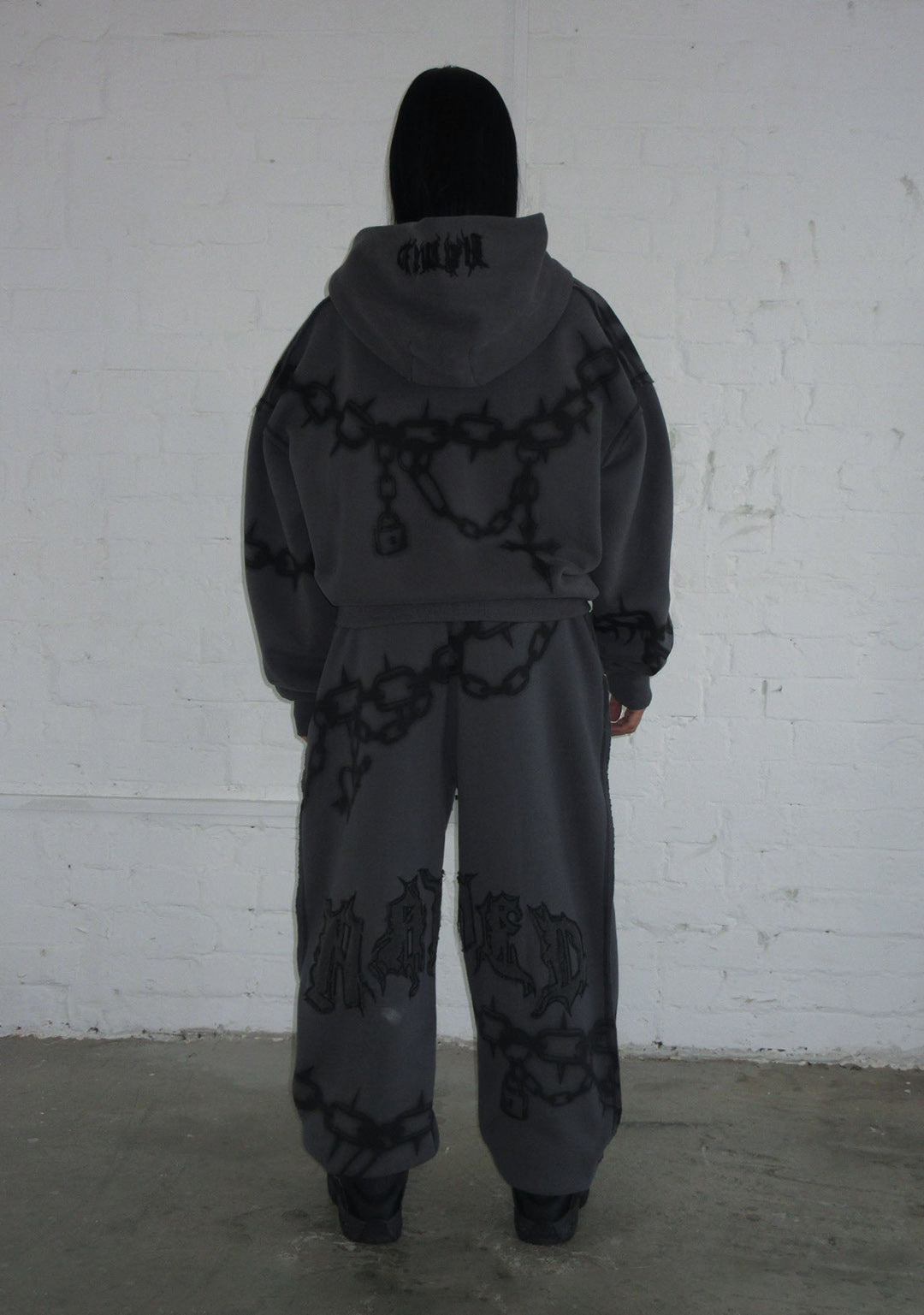 CHAINS ZIP HOODIE CAST IRON