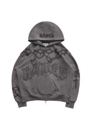 CHAINS ZIP HOODIE CAST IRON