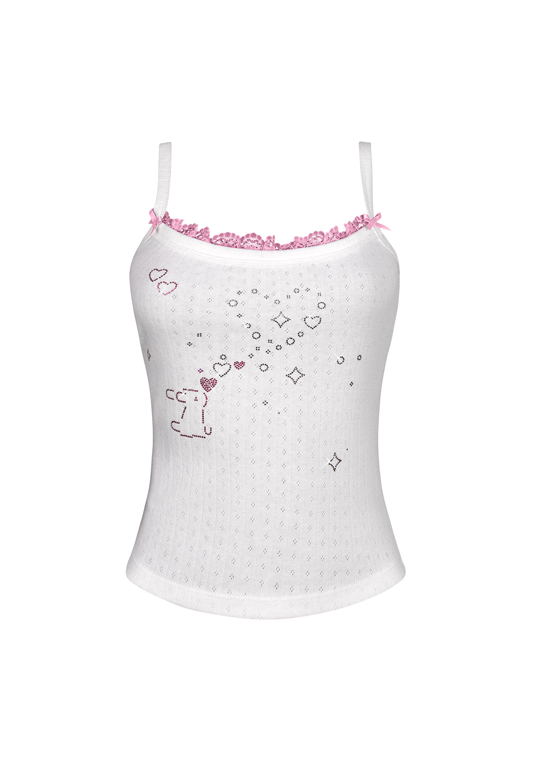 CHERISH POINTELLE CAMI TOP WHITE