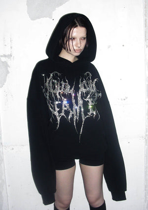 COLD HEART RHINESTONE HOODIE