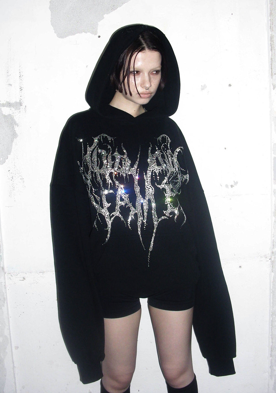 COLD HEART RHINESTONE HOODIE