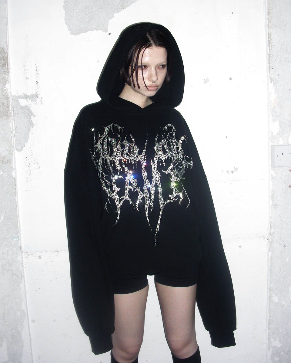 COLD HEART RHINESTONE HOODIE