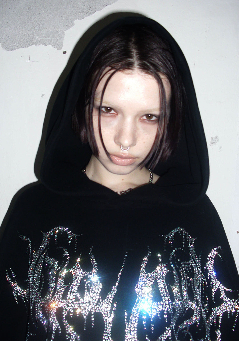 COLD HEART RHINESTONE HOODIE