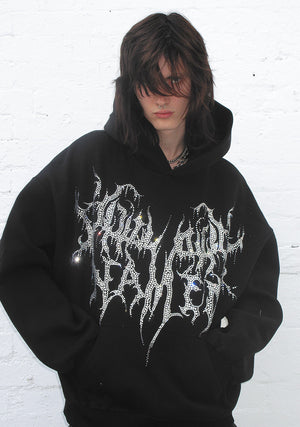 COLD HEART RHINESTONE HOODIE