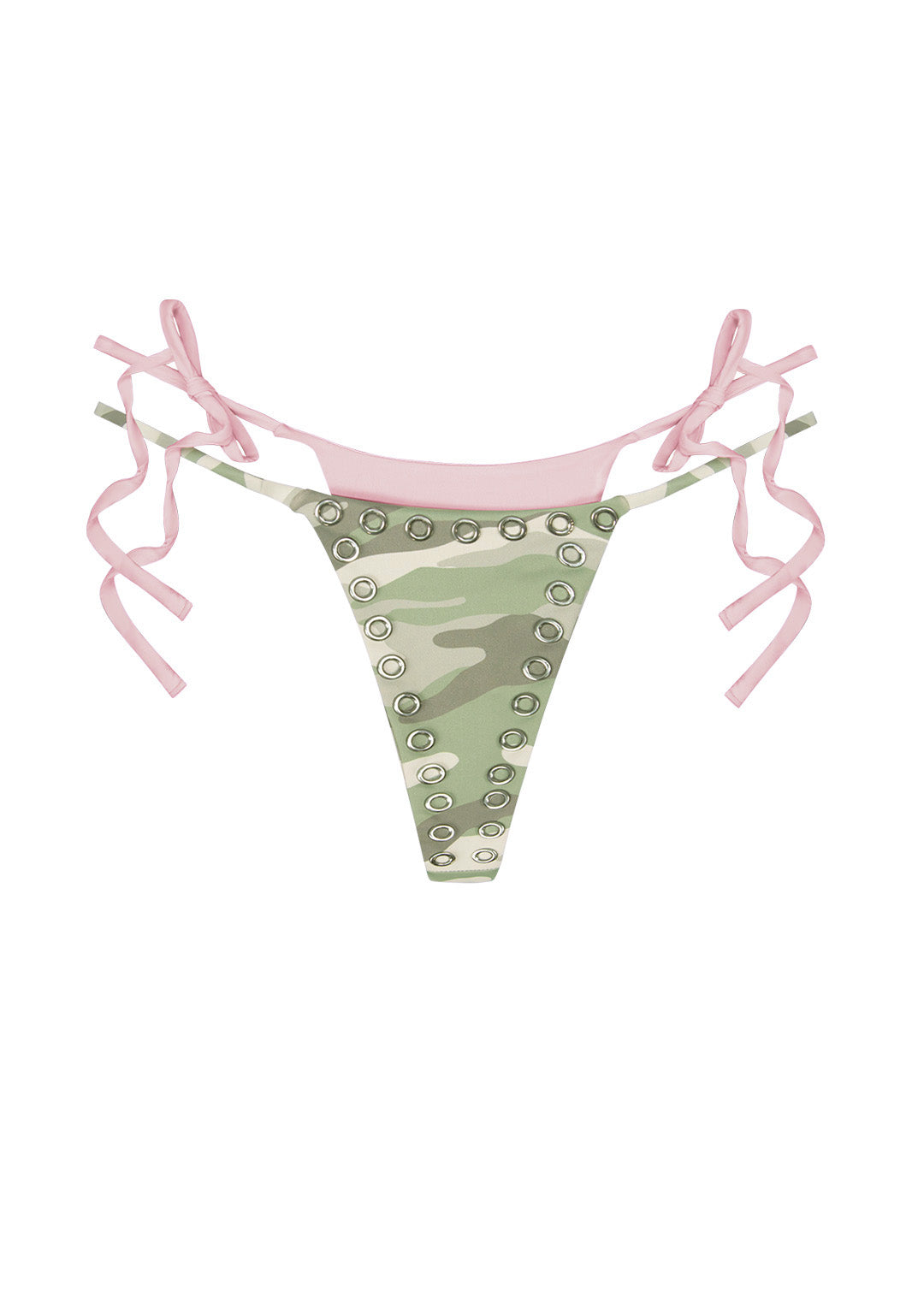 COLLIDE DOUBLE LAYER THONG BIKINI BOTTOMS CAMO
