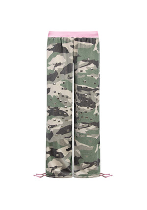 COLLIDE STUDDED VELOUR SWEATPANTS CAMO