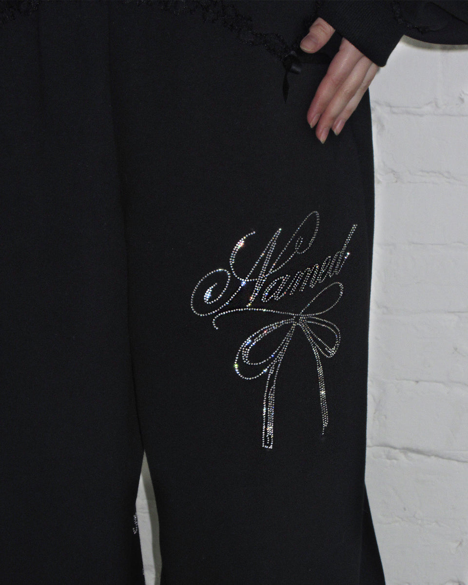 CONFESSIONS RHINESTONE OVERSIZED SWEATPANTS BLACK