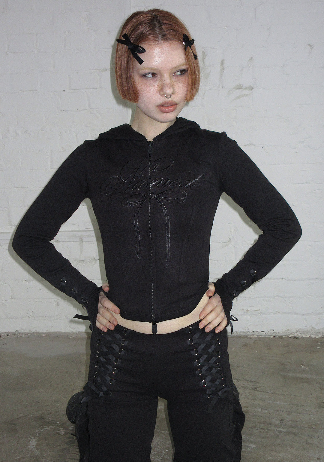 CONFESSIONS RIBBON SCULPT STRETCH PANTS BLACK