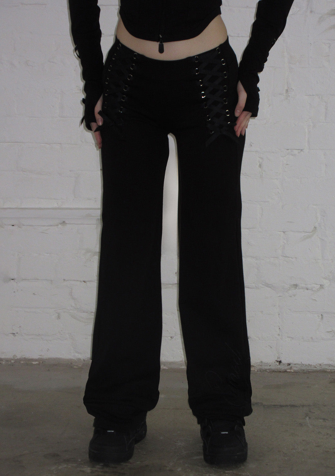 CONFESSIONS RIBBON SCULPT STRETCH PANTS BLACK