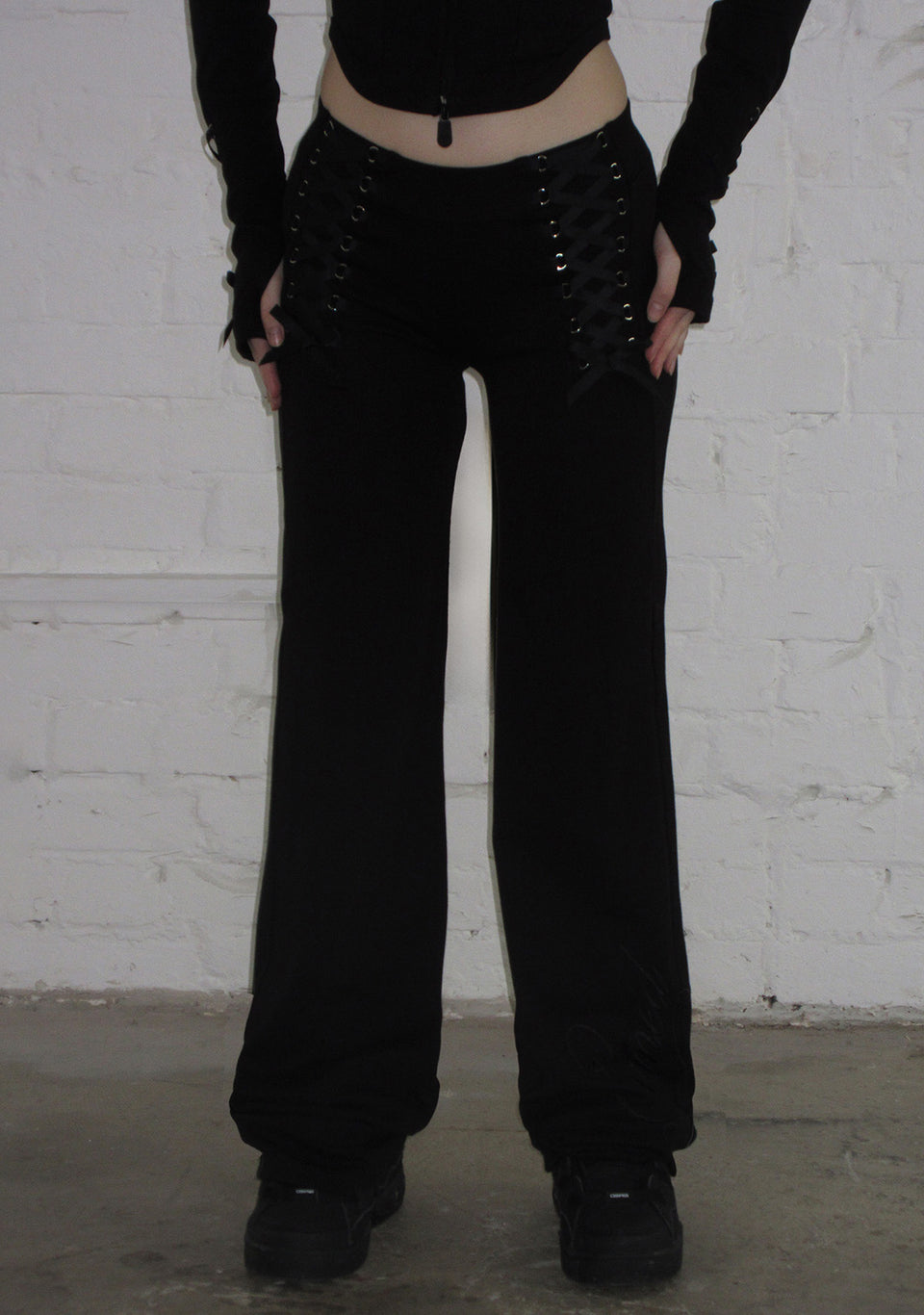 CONFESSIONS RIBBON SCULPT STRETCH PANTS BLACK