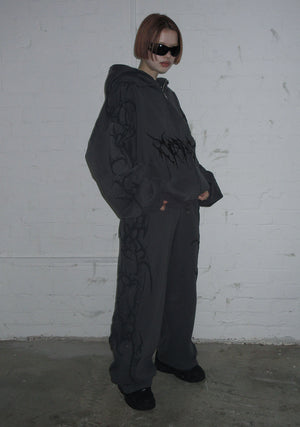CRASH PUFF PRINT OVERSIZED SWEATPANTS CHARCOAL