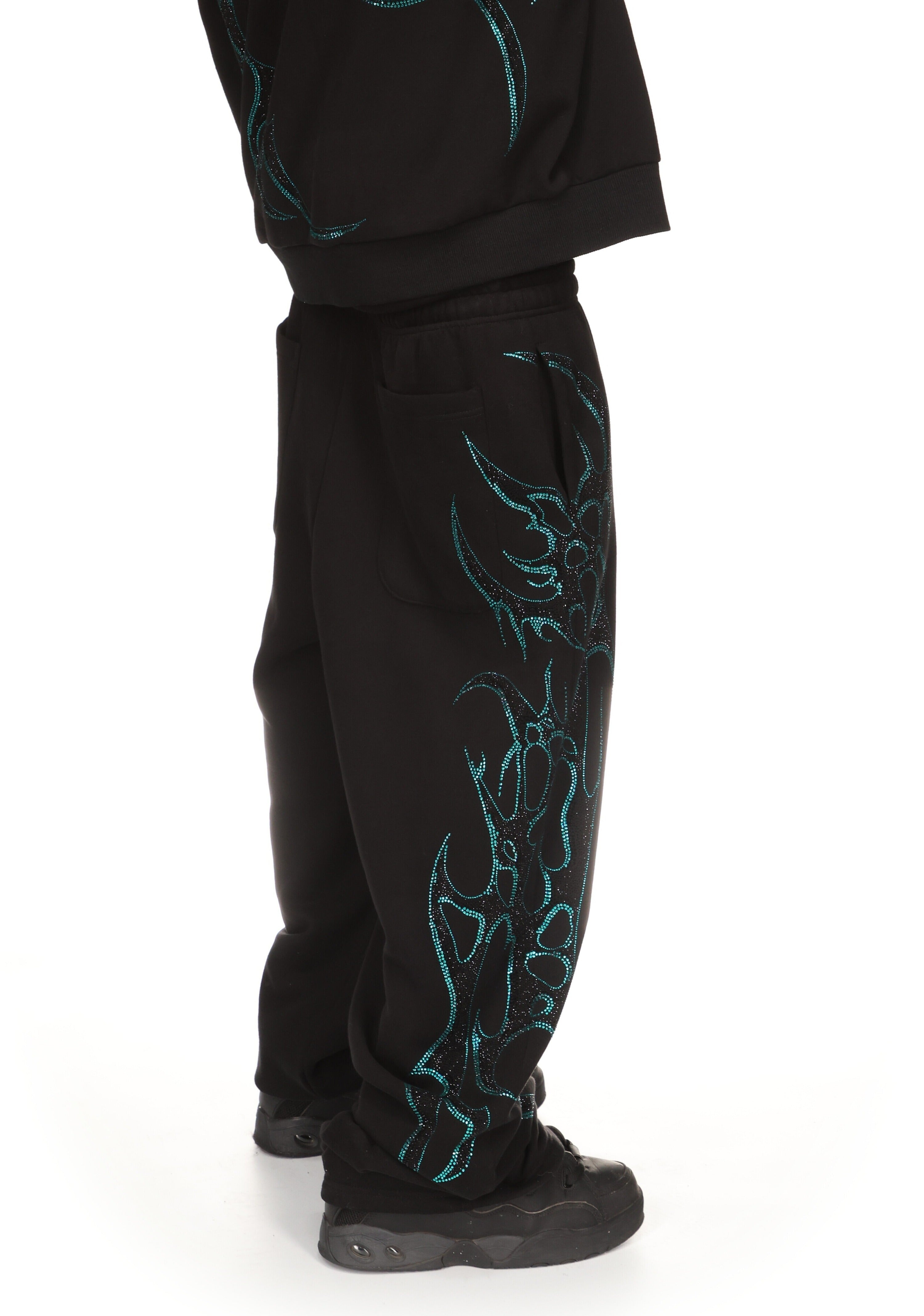 Crash Rhinestone Oversized Sweatpants Black & Blue – NAMED COLLECTIVE®
