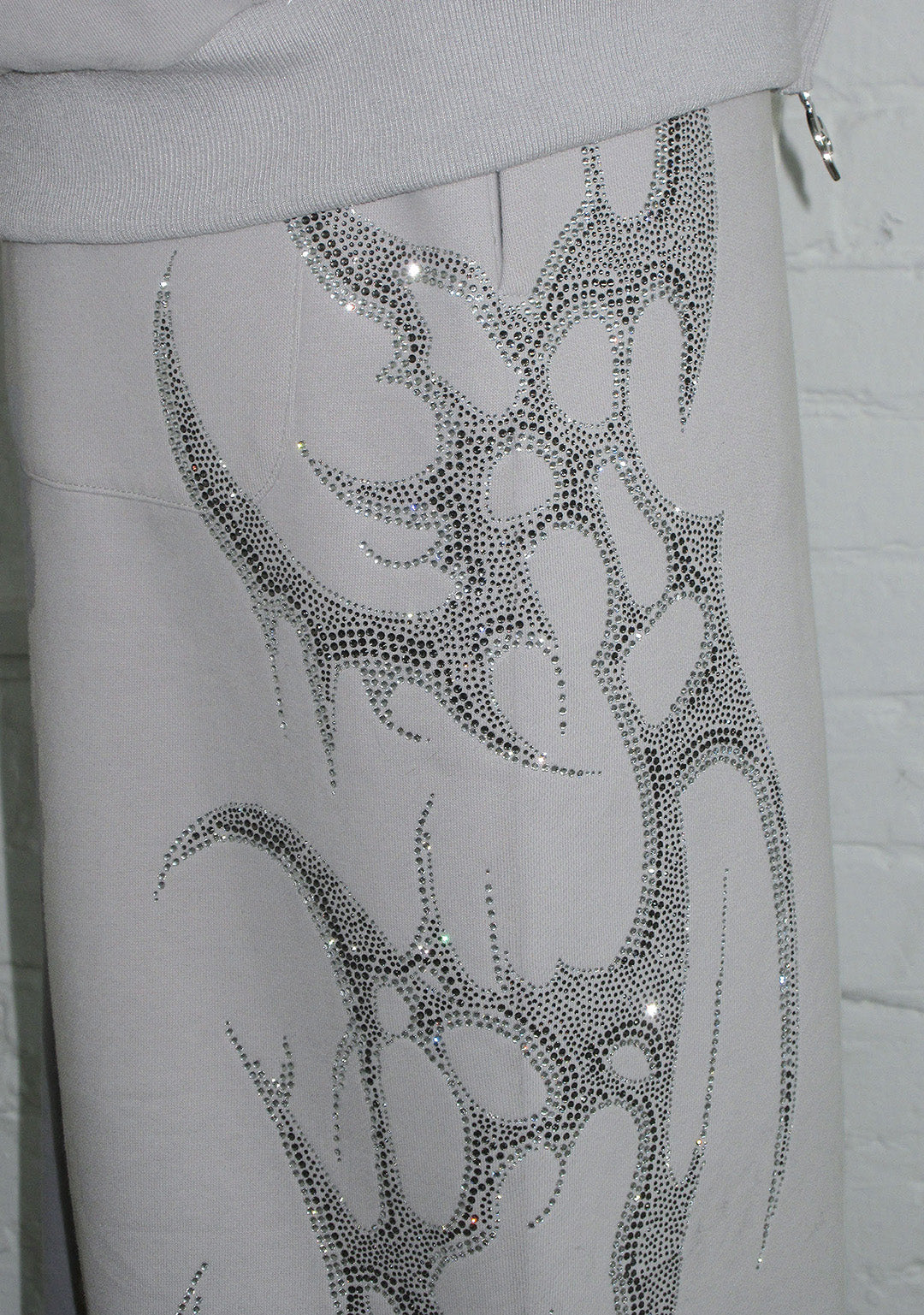 CRASH RHINESTONE OVERSIZED SWEATPANTS SMOKE GREY