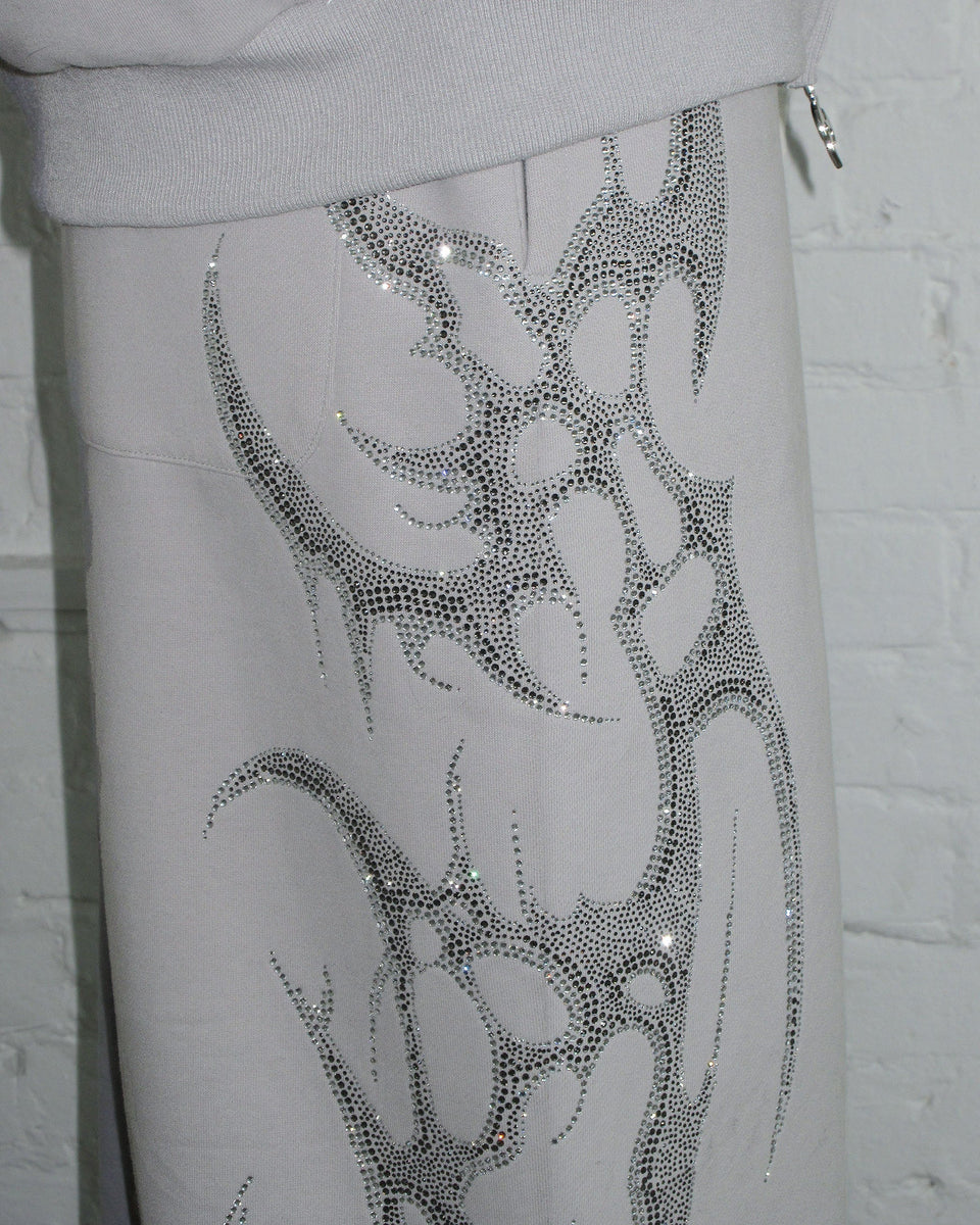 CRASH RHINESTONE OVERSIZED SWEATPANTS SMOKE GREY
