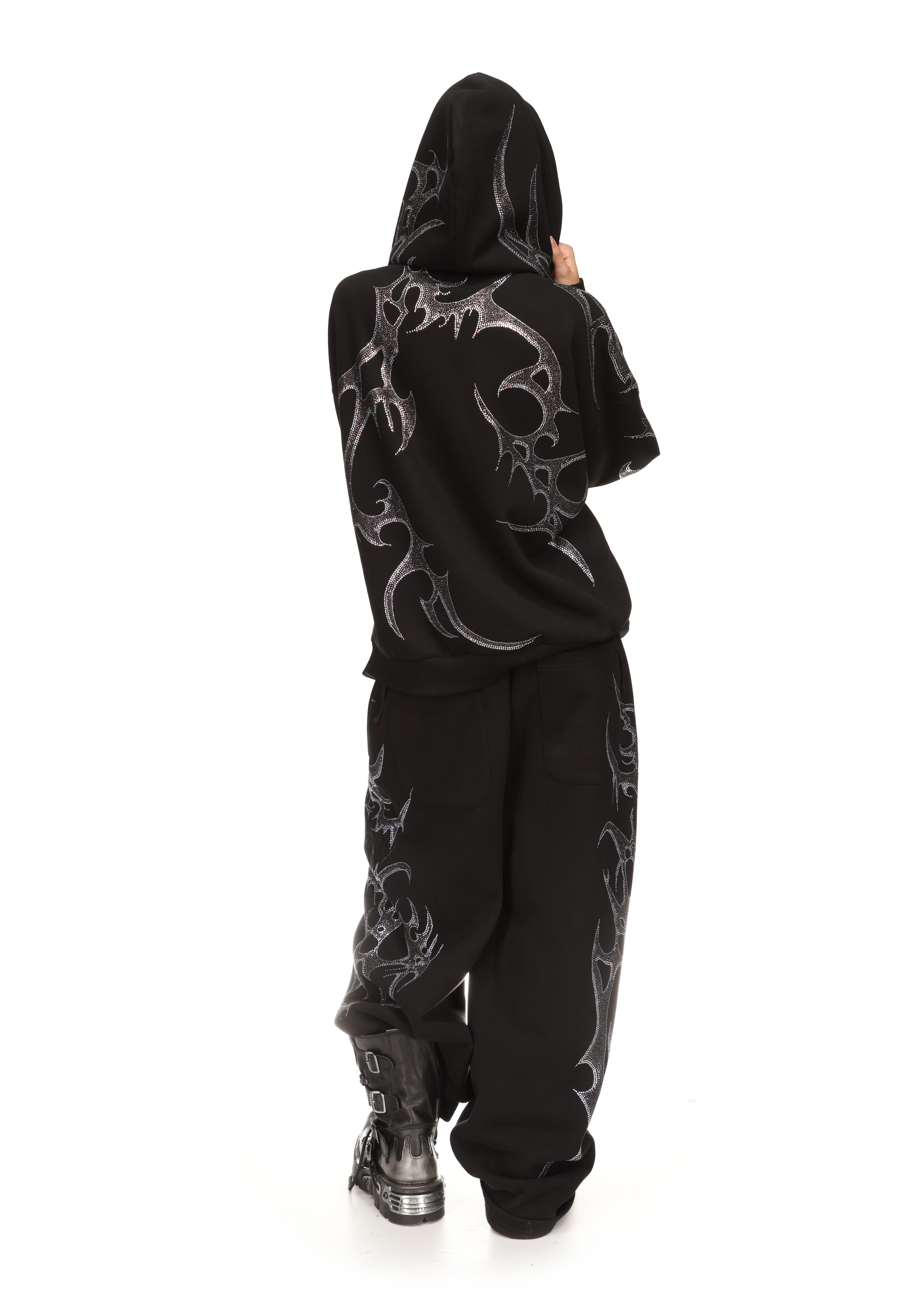 Crash Rhinestone Zip Hoodie Black – NAMED COLLECTIVE®