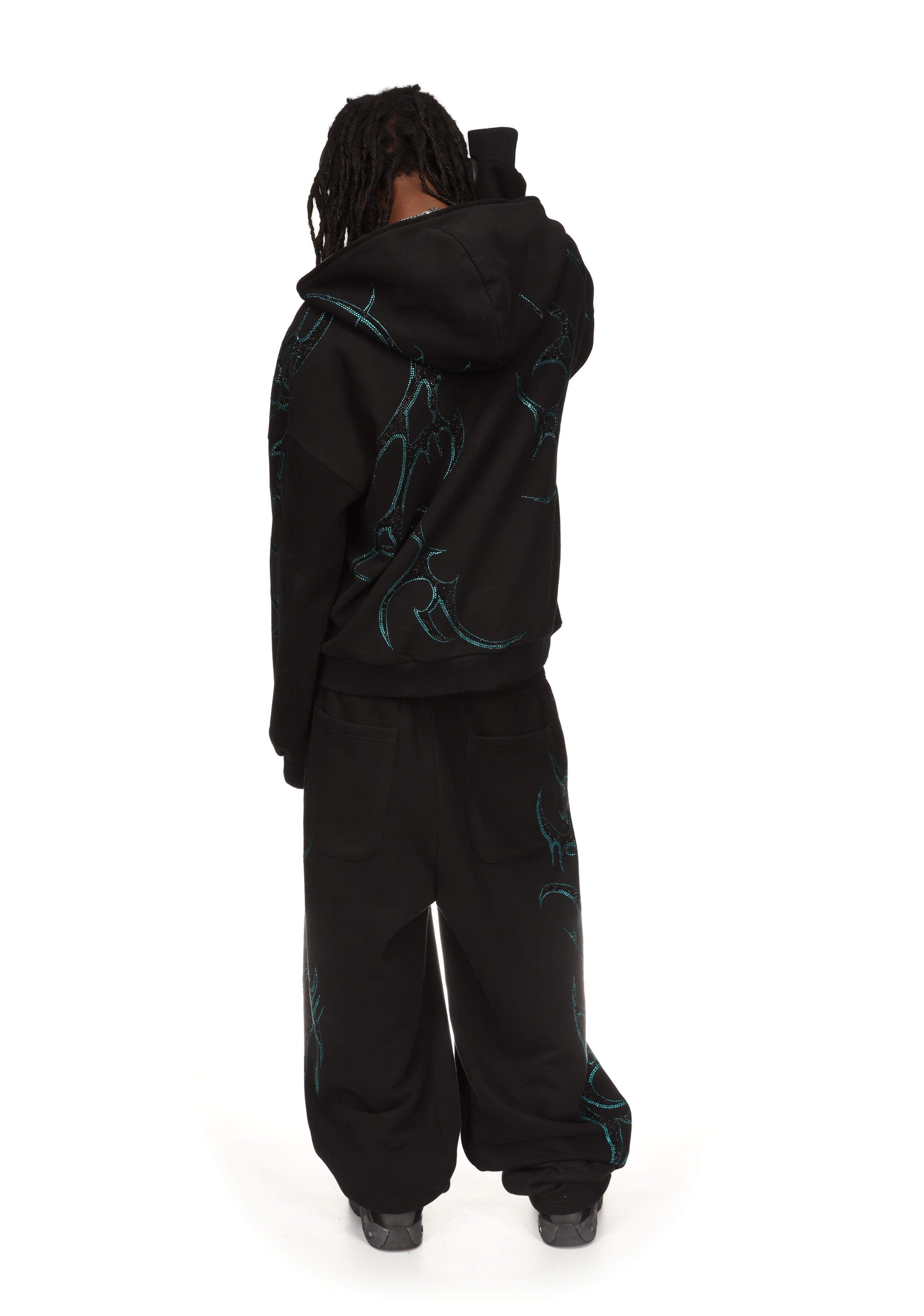 Crash Rhinestone Zip Hoodie Black & Blue – NAMED COLLECTIVE®