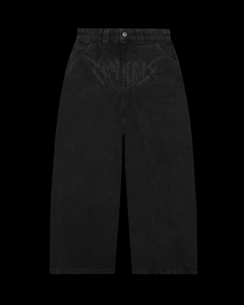 CRASH SUPER BAGGY JEANS WASHED BLACK