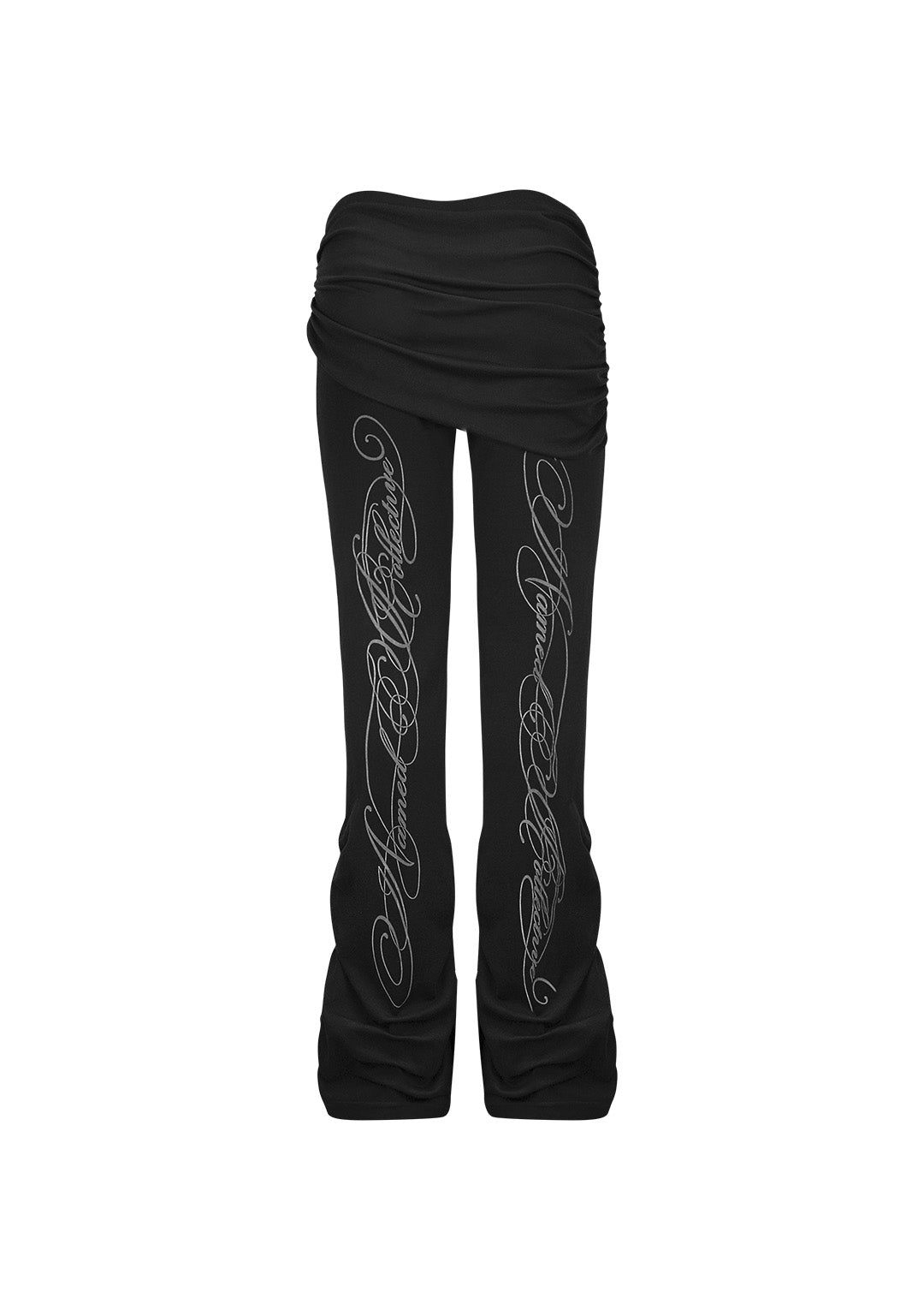 CRUSH SCULPT STRETCH DRAPE PANTS BLACK