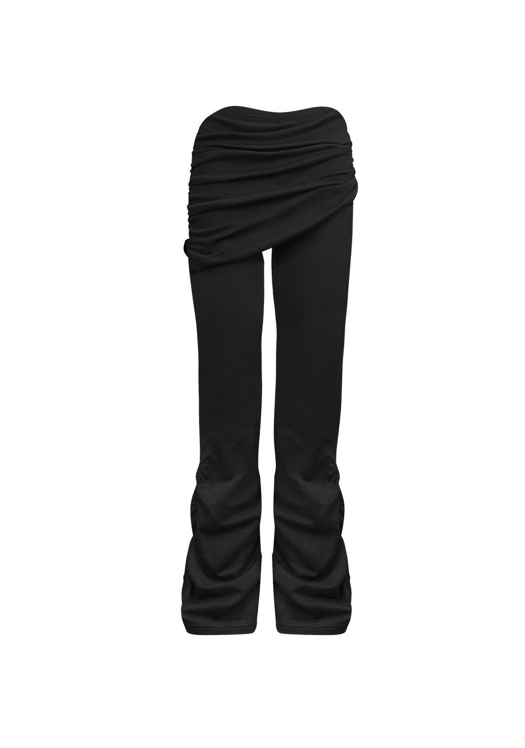 CRUSH SCULPT STRETCH DRAPE PANTS BLACK