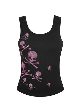 CRYPTIC RHINESTONE TANK TOP BLACK